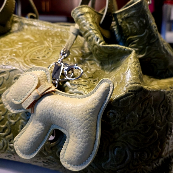 Elegant Olive Green Stella Bianca Italian Satchel NWOT - Picture 4 of 15